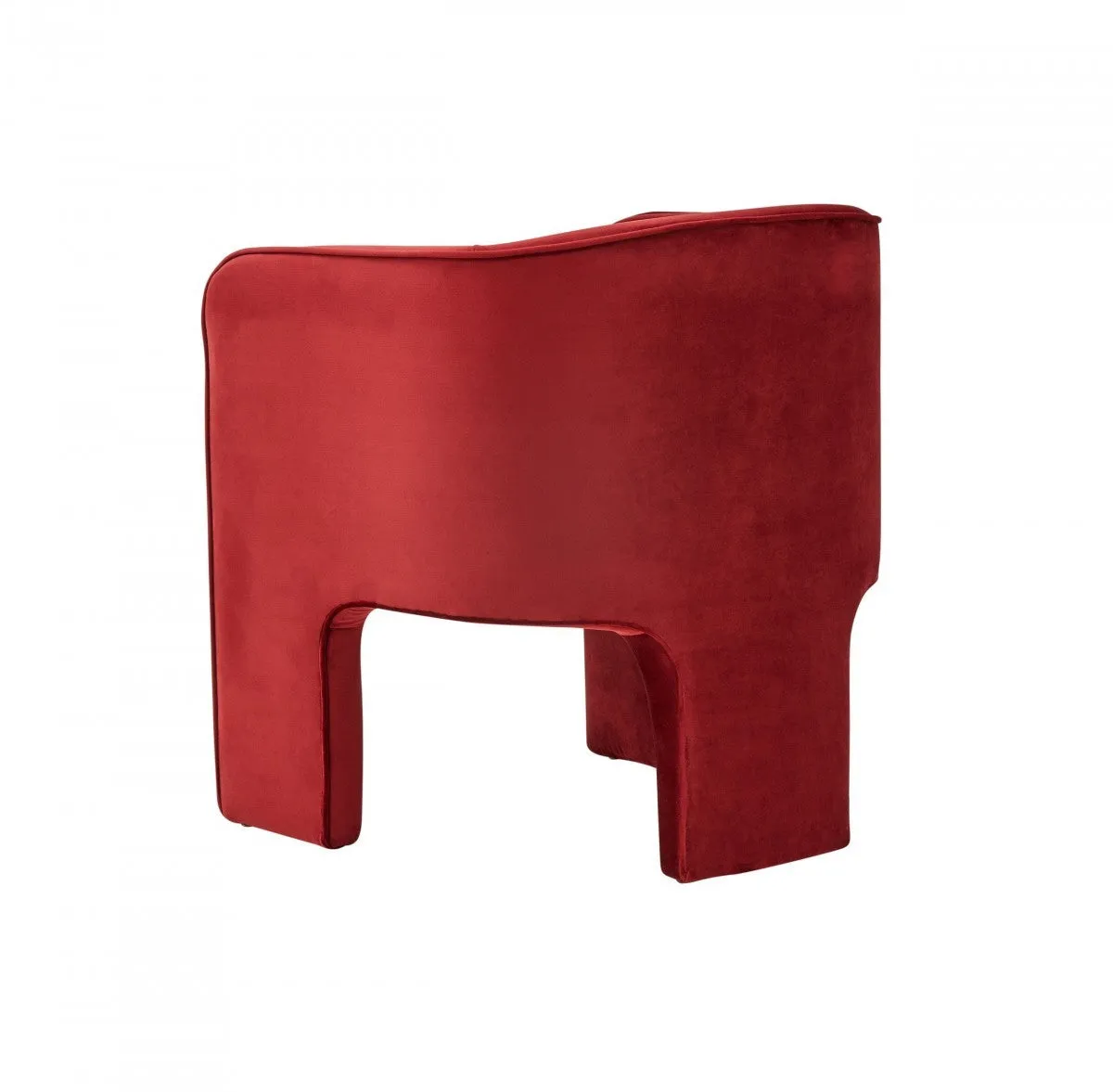 28" Contemporary Dark Burnt Orange Velvet Three Legged Chair By Homeroots