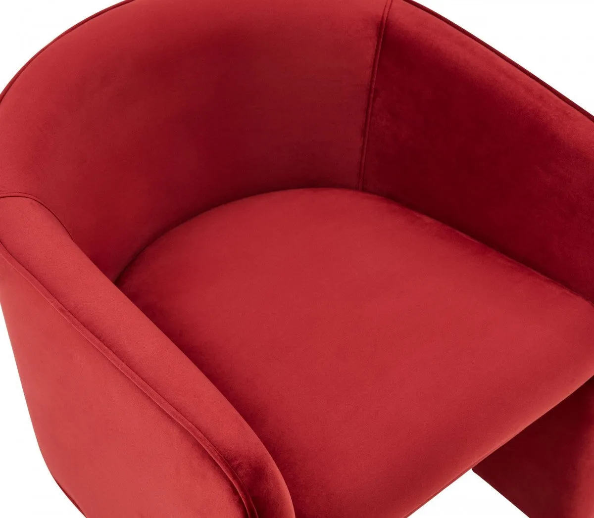 28" Contemporary Dark Burnt Orange Velvet Three Legged Chair By Homeroots