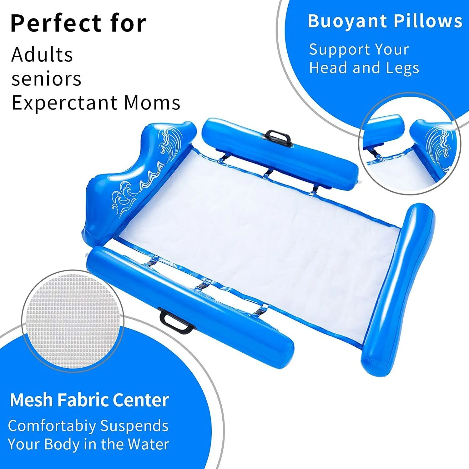 Adults Summer Beach Foldable Water Inflatable Floating Bed Raft