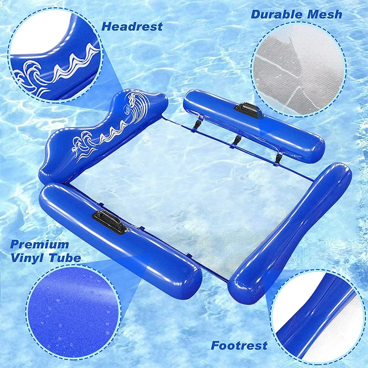 Adults Summer Beach Foldable Water Inflatable Floating Bed Raft