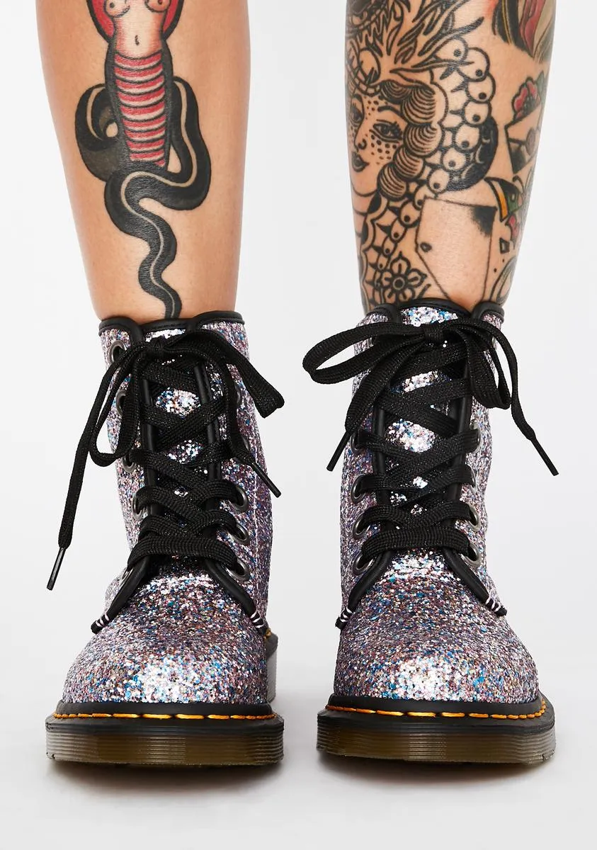 Blue 1460 Farrah Glitter Boots