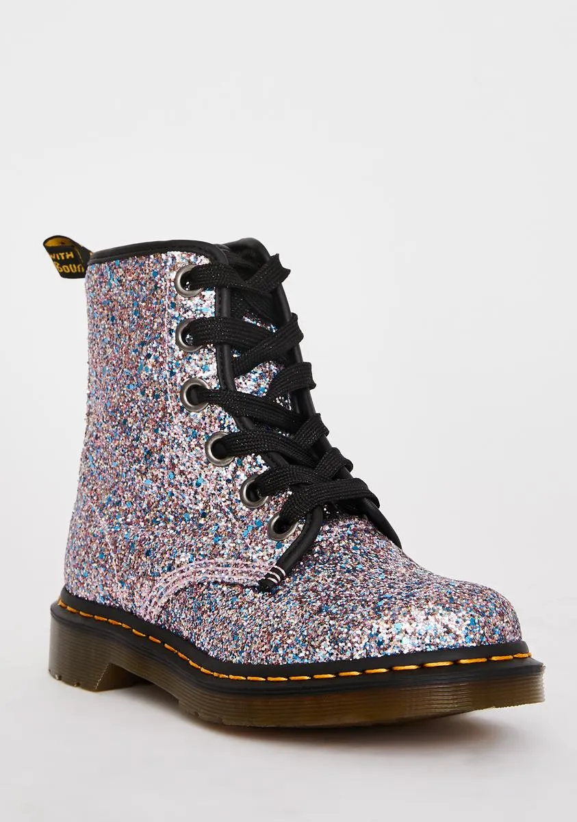 Blue 1460 Farrah Glitter Boots