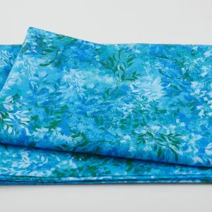 Blue Muse - Floral Imprint Azure 2 Yard Cut