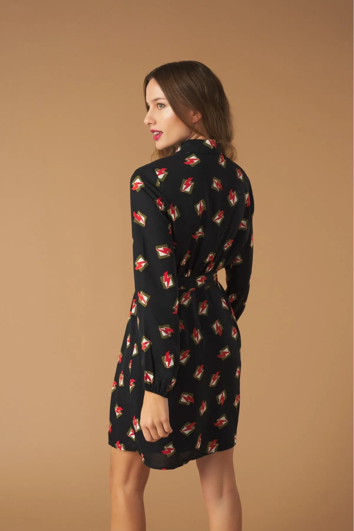 BOLT SHIRT DRESS (BLACK)