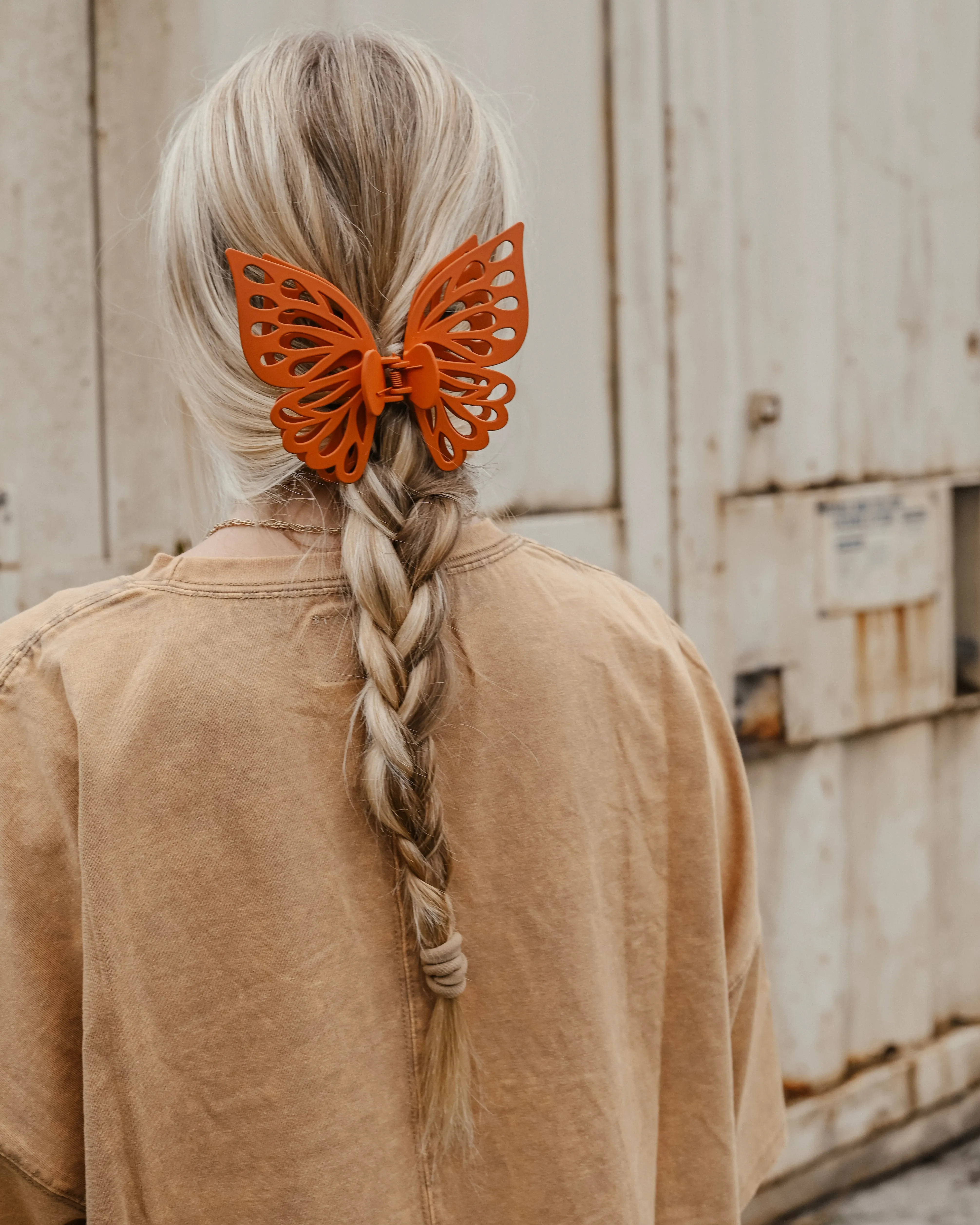 Burnt Orange Jumbo Butterfly Claw Clip