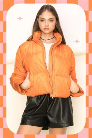 Burnt Orange Trend Taker Puffer Jacket