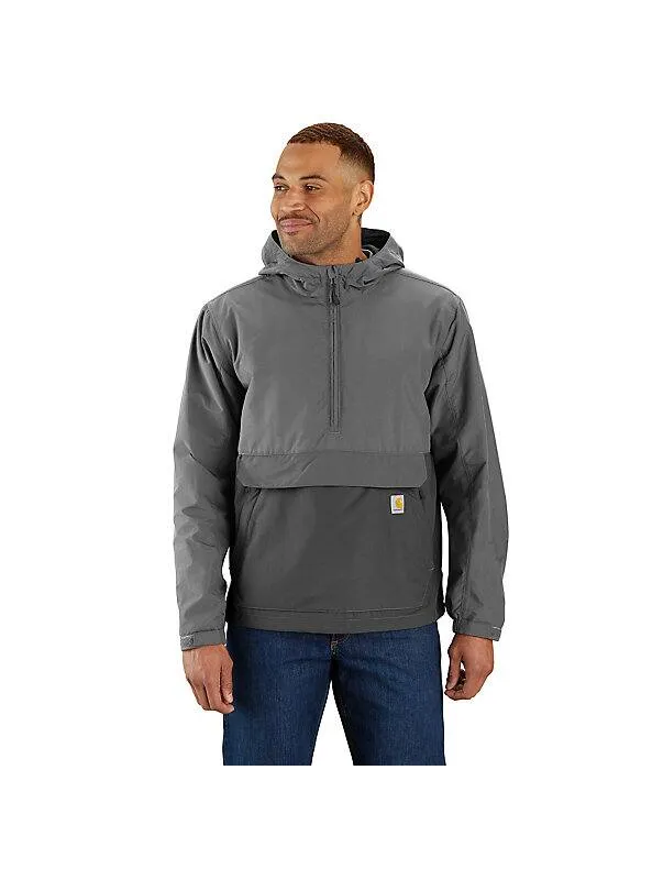 Carhartt Men's Rain Defender Loose Fit Lightweight Packable Anorak Jacket Steel/Gravel 105749-EA7