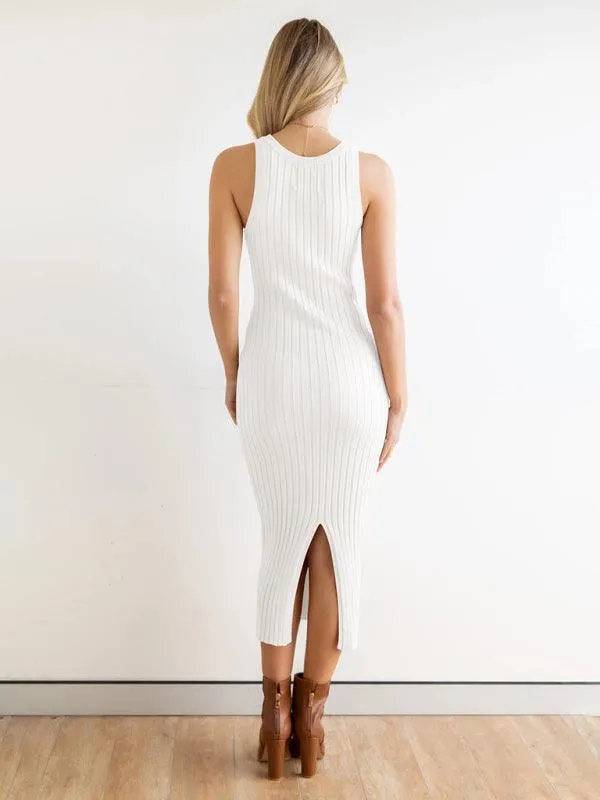 Chic Sleeveless Ribbed Bodycon Dress with Modern Elegance