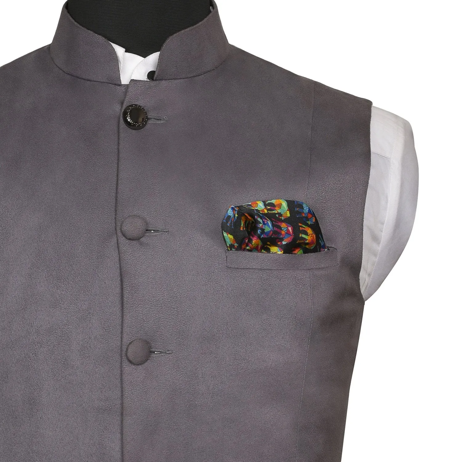 Chokore Multi-coloured Elephants Silk Pocket Square from the Wildlife range