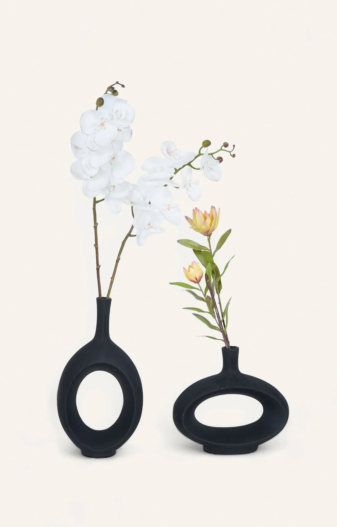 Contemporary Black Vase Set