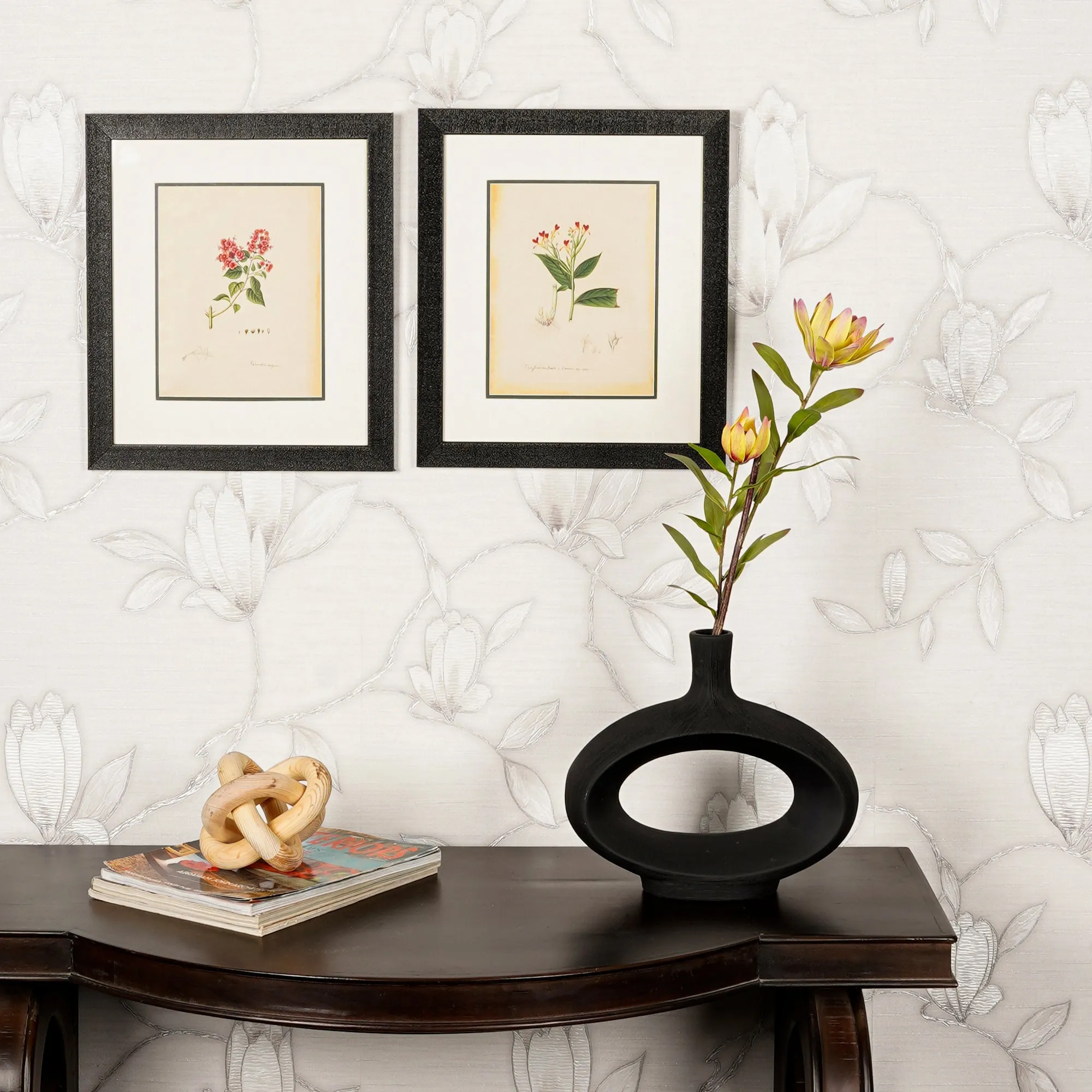 Contemporary Black Vase Set