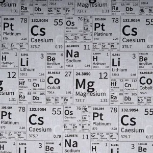 DIGITAL Cotton print - Chemistry symbols - White