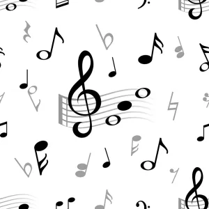 Digitally Printed Musical Symbols Fabric