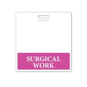 Extra Large SURGICAL WORK Badge Buddy - XL Badge Backer for Surgical Workers- Horizontal Hospital ID Badge Buddies