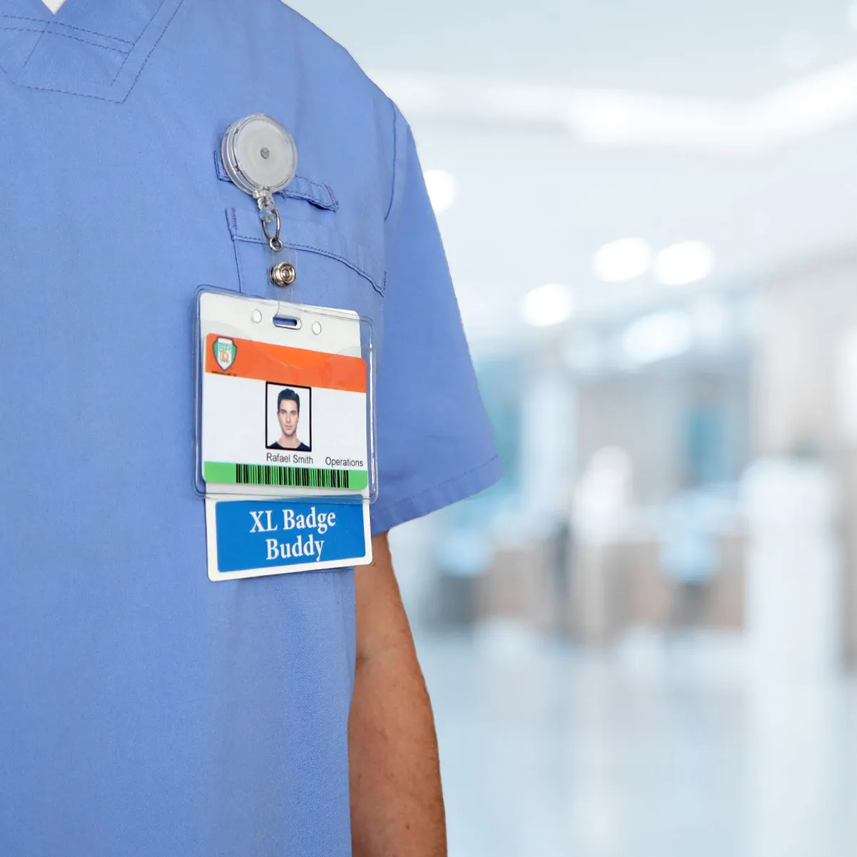 Extra Large SURGICAL WORK Badge Buddy - XL Badge Backer for Surgical Workers- Horizontal Hospital ID Badge Buddies