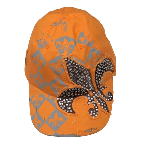 Fleur de Lis Cap Rhinestone Abstract Shadow Print