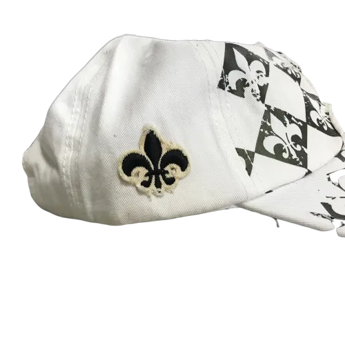 Fleur de Lis Cap Rhinestone Abstract Shadow Print