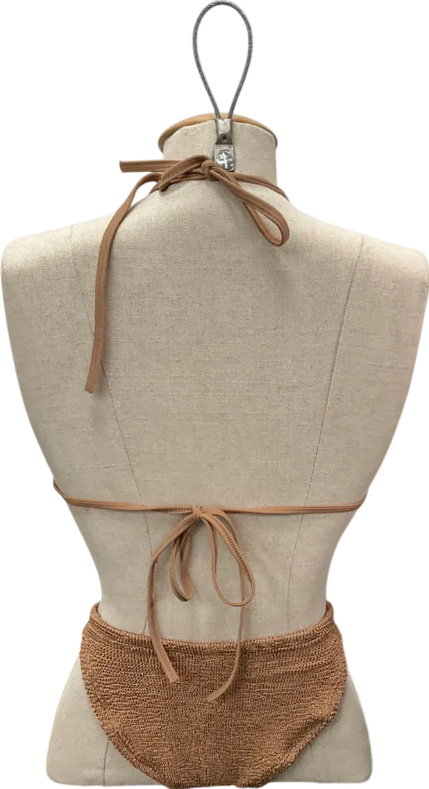 Hunza G Beige Eva Bikini Set One Size
