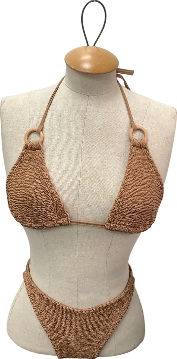 Hunza G Beige Eva Bikini Set One Size