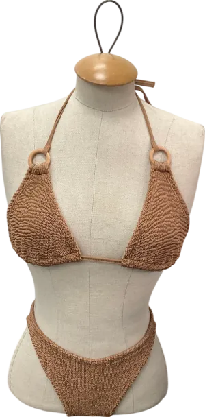 Hunza G Beige Eva Bikini Set One Size