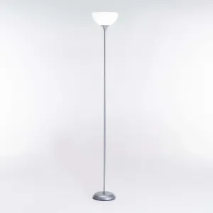LAMP FLOOR-GREY METAL-WHITE ACRYLIC SHADE 180cm H