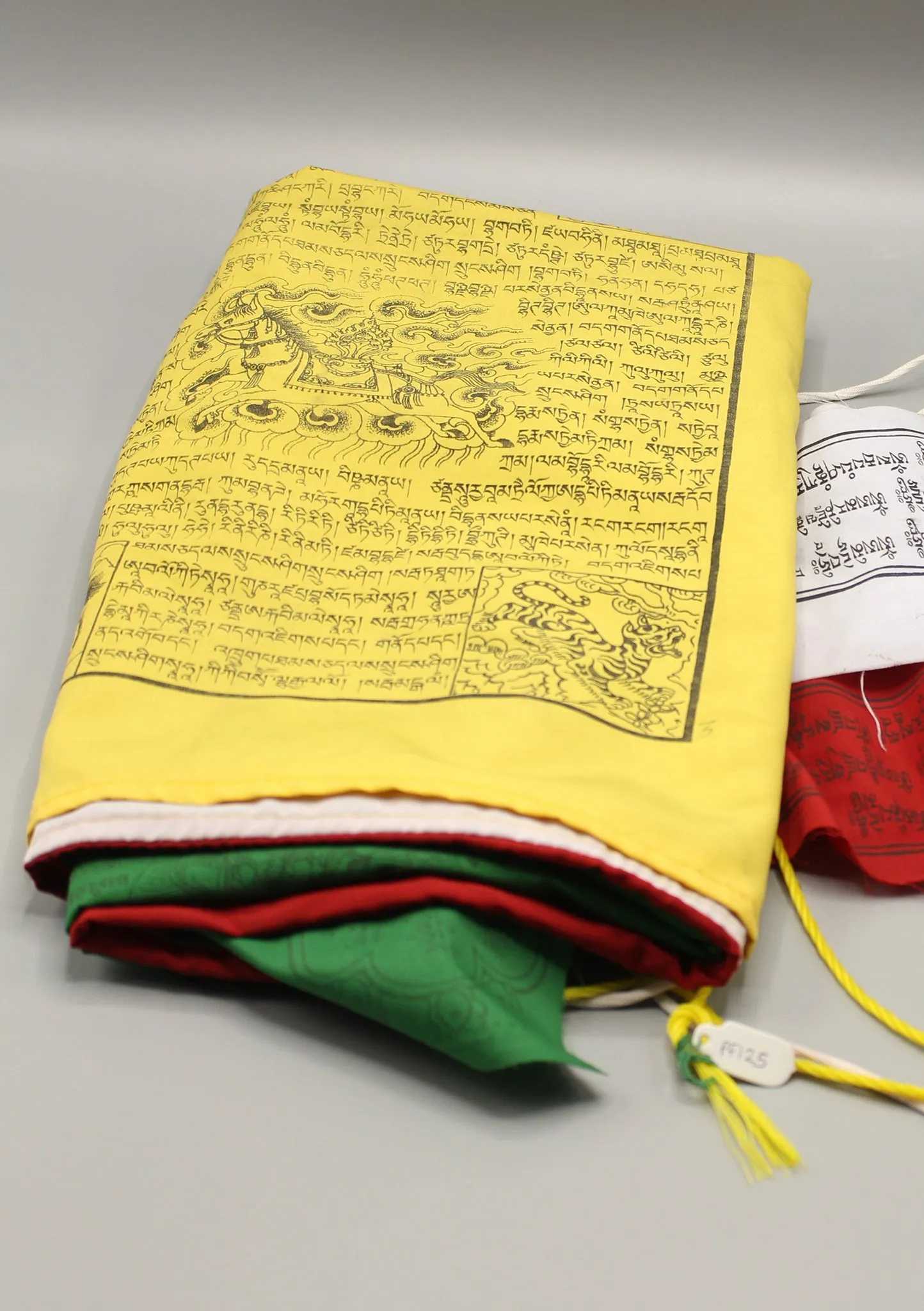 Large Vertical Double Print Tibetan Deities and Windhorse Prayer Flags