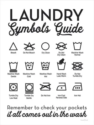 LET303 - Laundry Symbols Guide - 12x16
