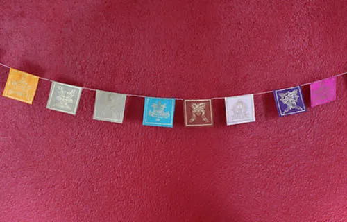 Lucky Symbols Lokta Paper Mini Prayer Flags