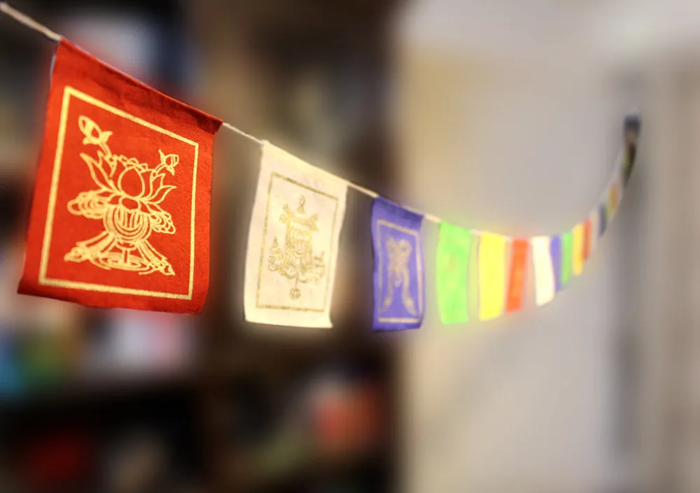 Lucky Symbols Lokta Paper Mini Prayer Flags