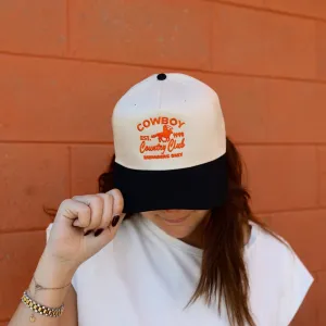 Madley: "Cowboy - est 1998 Country Club Member Only" Hat in Orange, Tan & Black