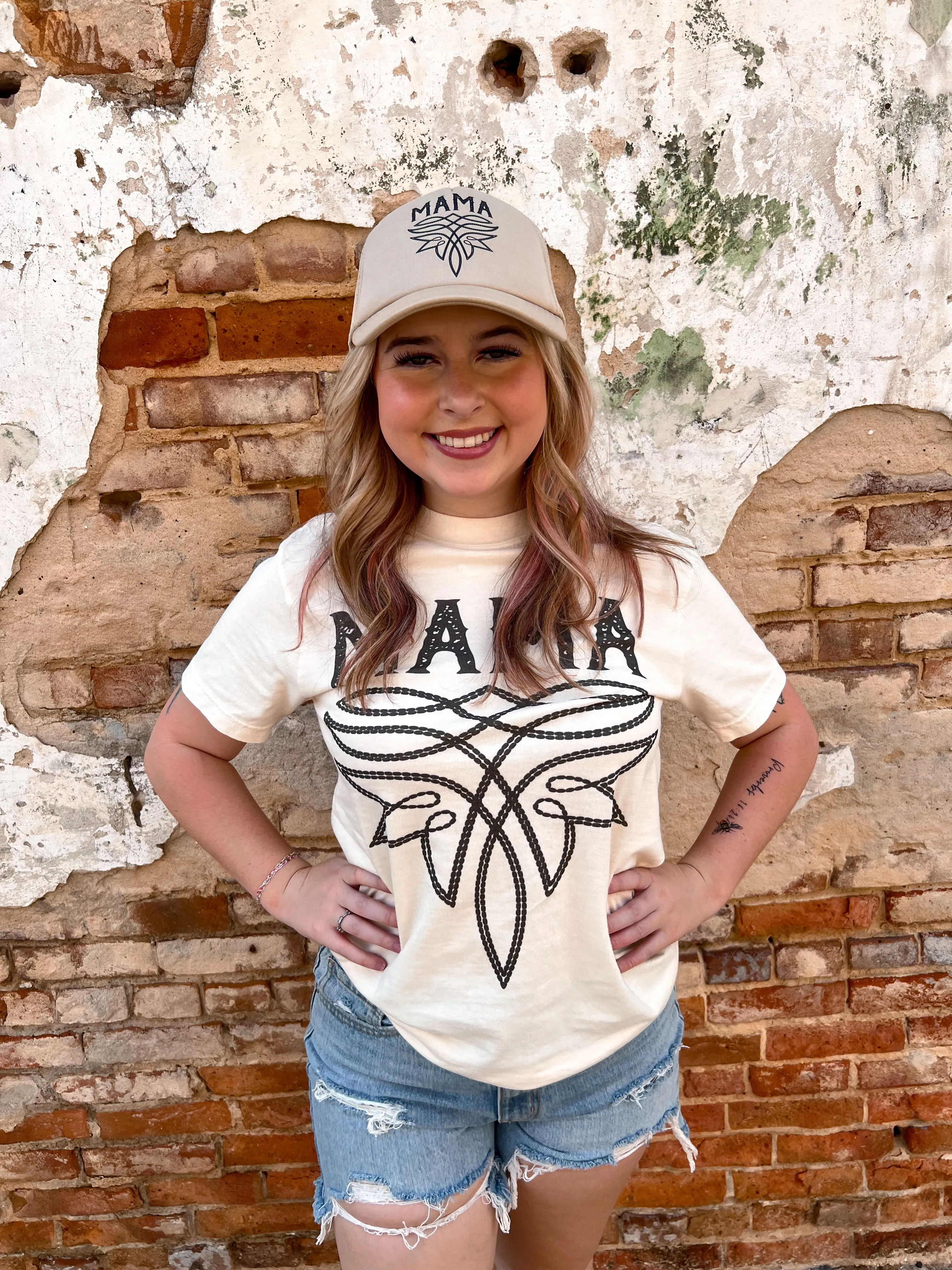 Mama Boot Stitch Western Trucker Hat