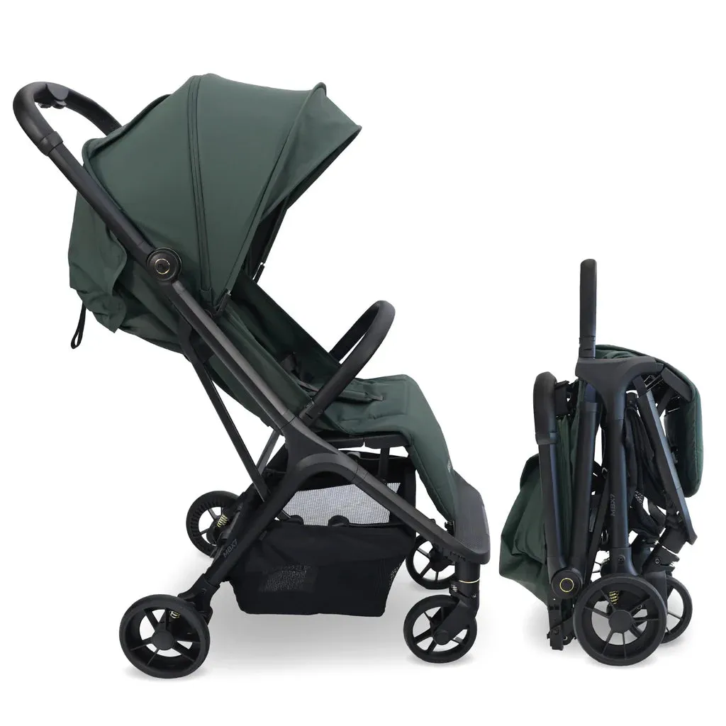 My Babiie MBX7 Auto-Fold Stroller - Forest Green