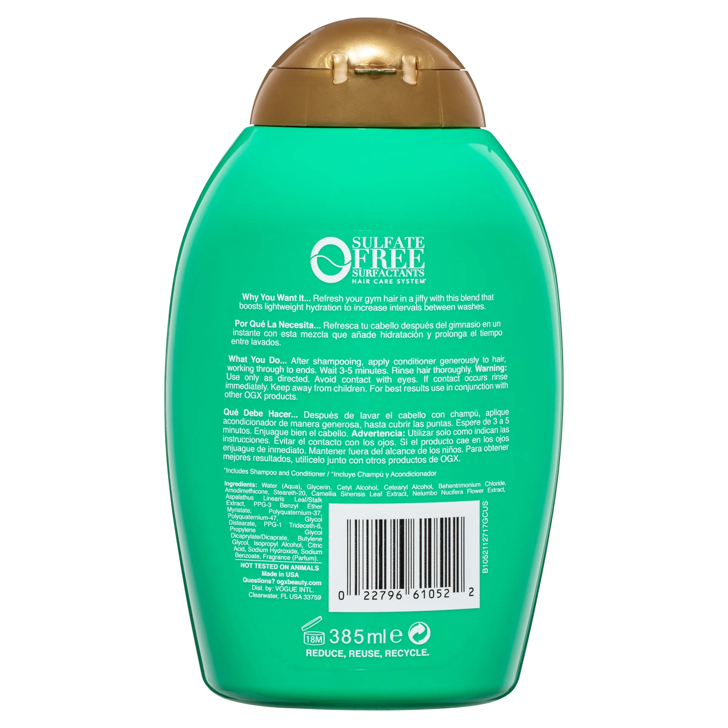 OGX Active Beauty Green Tea Fitness Conditioner 385mL