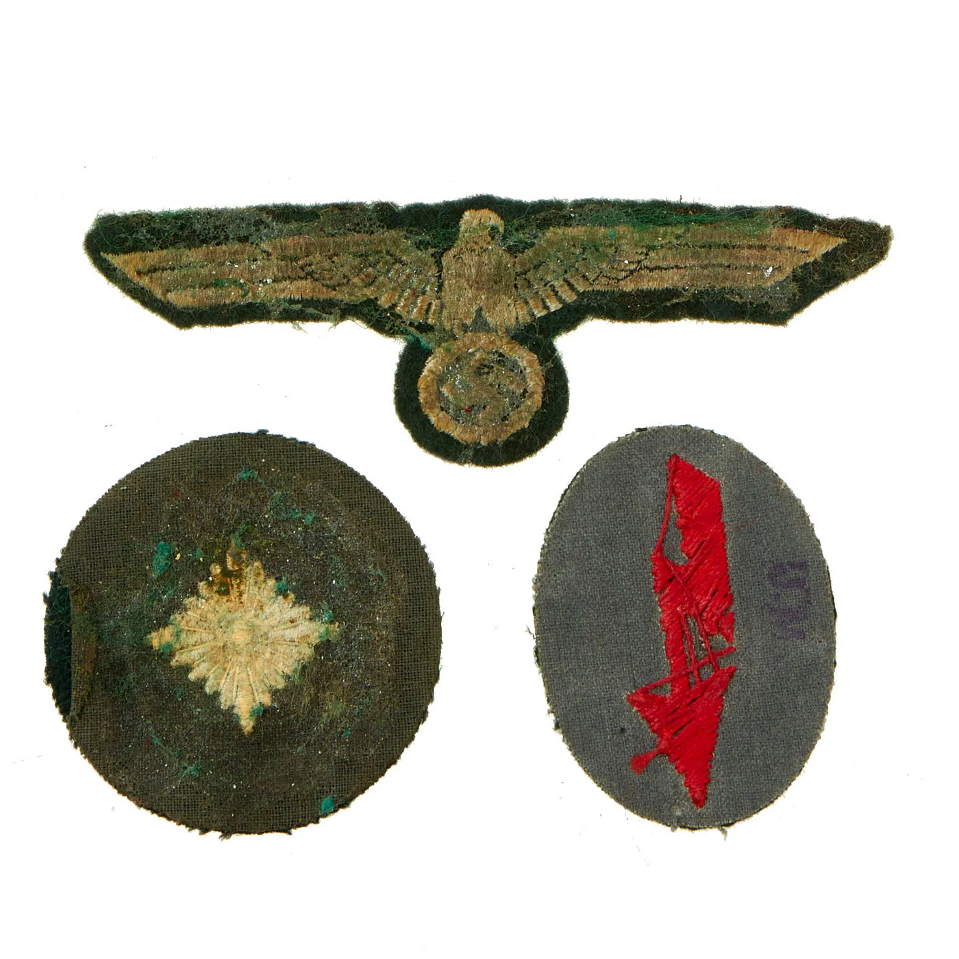 Original German WWII Wehrmacht and Civilian Medals and Uniform Insignia Lot - 15 Items