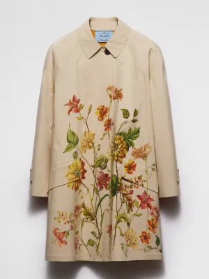 Printed cotton single-breasted coat