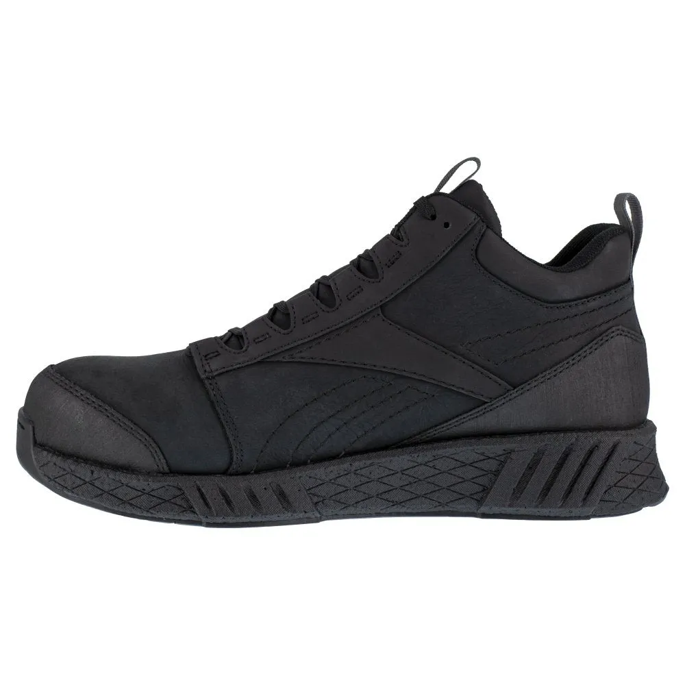 Reebok Fusion Formidable Athletic Work Mid Cut Men's Composite Toe Rb4301 In Black And Black