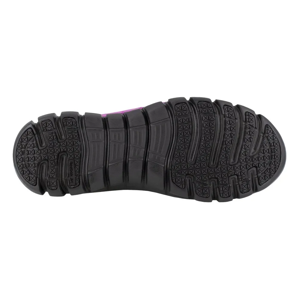 Reebok Women's Sublite Cushion Athletic Work Shoe Composite Toe Rb491 In Black And Pink