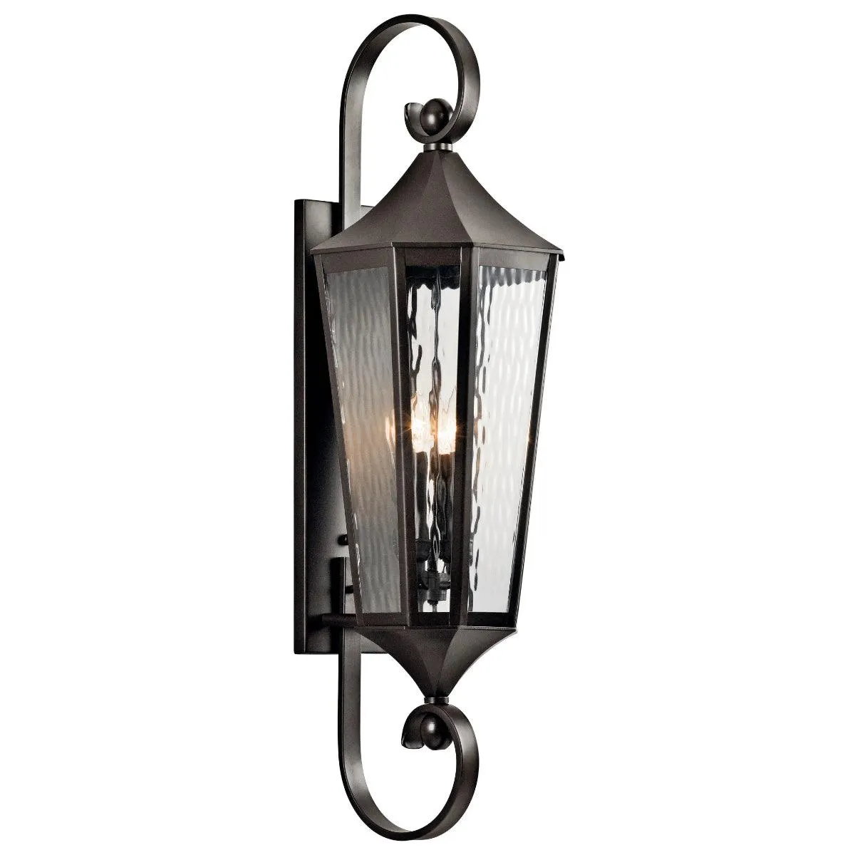 Rochdale 40 In 4-Lights Outdoor Wall Light With Clear Water Glass, Bronze Finish