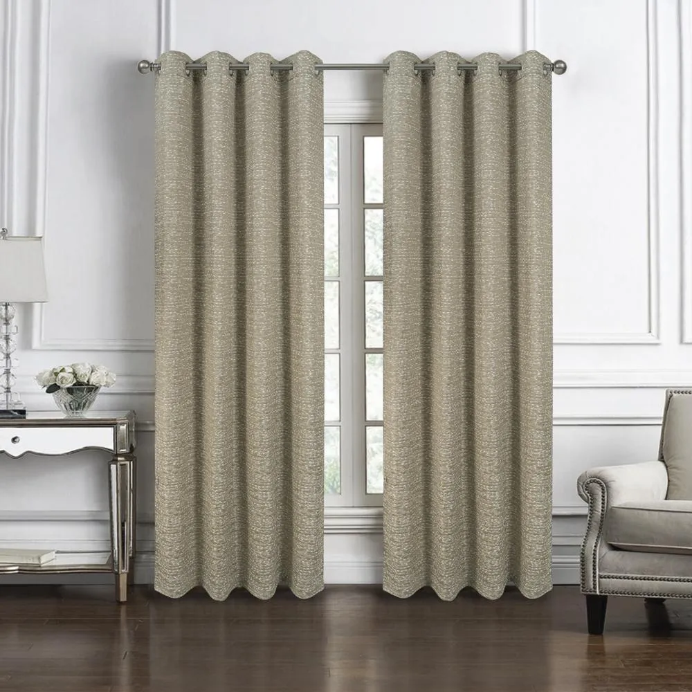 RT Designers Collection Roman Jacquard Premium & Stylish Grommet Panel 54" x 90" Taupe