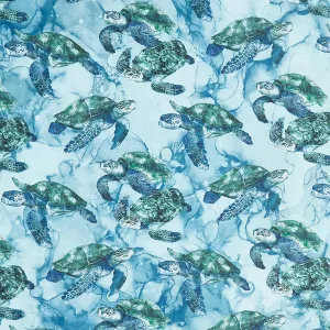 Sea Breeze - Turtles Blue Multi Yardage