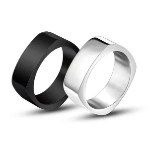 Trendy Silver and Black Rhombus Square Ring for Men - Japan and South Korea Fashion Accessories