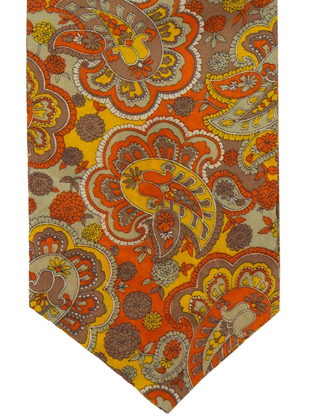 Vintage Tootal Burnt Orange & Mustard Patterned Cravat
