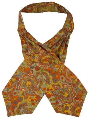 Vintage Tootal Burnt Orange & Mustard Patterned Cravat
